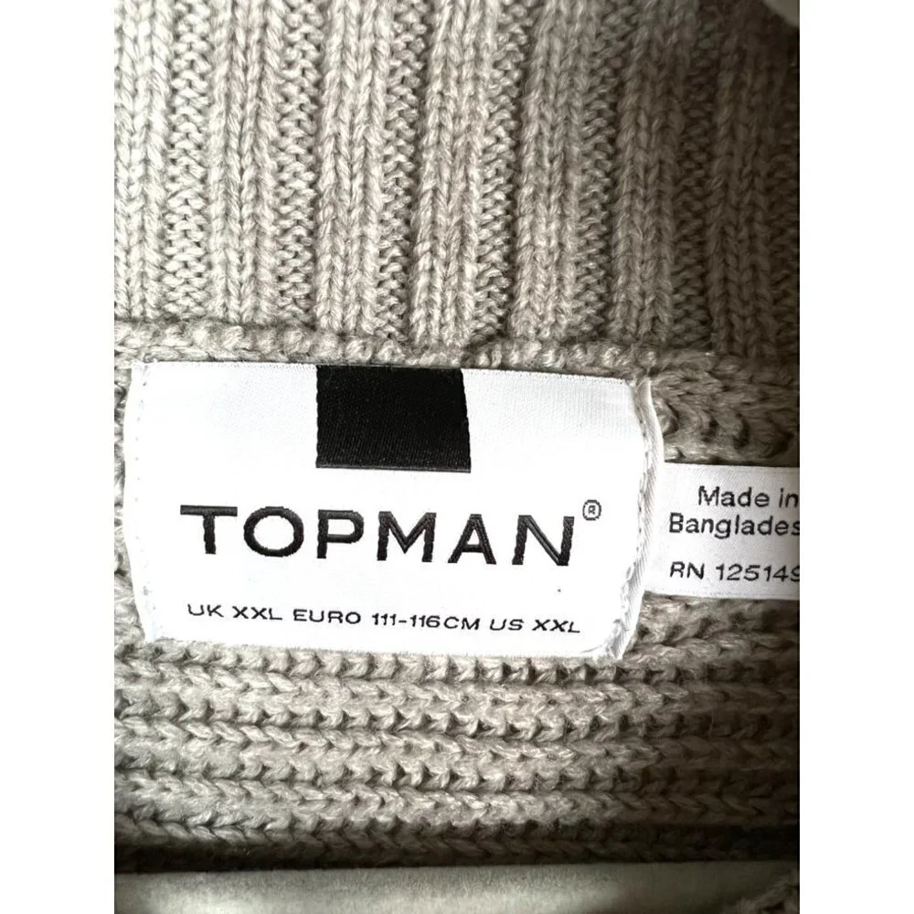 Topman gray cowl neck sweater men’s size‎ XXL